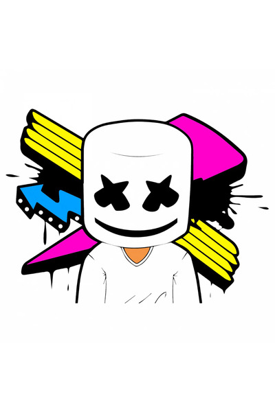 INOVATIX Комплект от 8 части, Стикери Dj Marshmello тапети, INOVATIX®. 6 см.