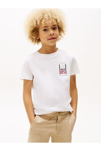 Tommy Hilfiger Boys White Logo Graphic T-Shirt