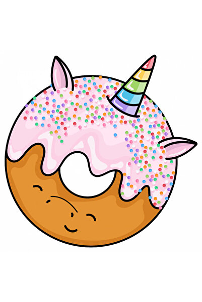 INOVATIX Set de 8 autocolante gogoașă, unicorn și căpșuni, INOVATIX®. 6 cm