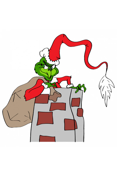 INOVATIX Set de 8 piese, Autocolant Grinch intră în coș, INOVATIX®. 6 cm