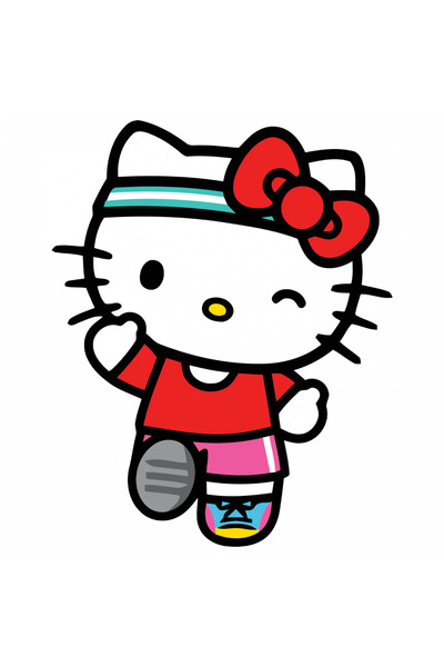 INOVATIX Set de 8 piese, autocolant sportiv Hello Kitty, INOVATIX®. 6 cm