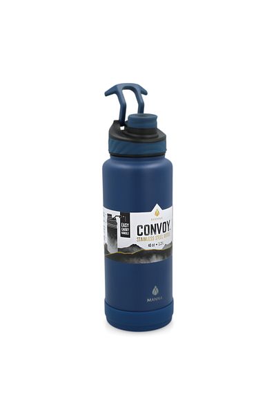 manna Convoy Stainless Steel Easy Carry Handle Water Bottle Blue and Black