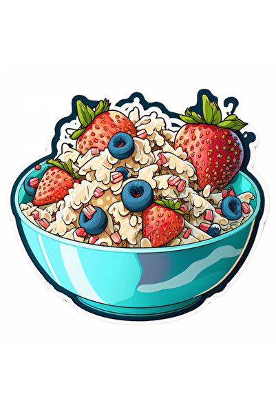 INOVATIX Set de 8 piese, Bol autocolant cu cereale, căpșuni și afine, INOVATI...