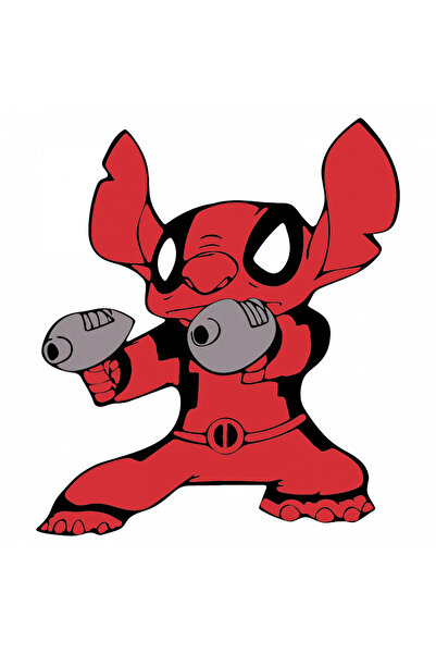 INOVATIX Set de 8 piese, autocolant Deadpool Lilo și Stitch, INOVATIX®. 6 cm