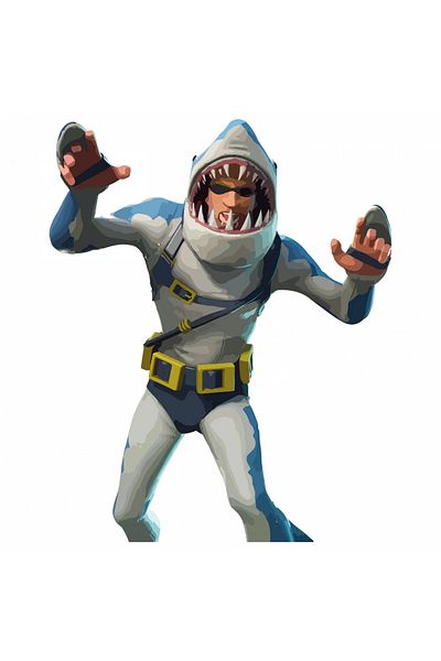 INOVATIX Set de 8 piese, Autocolant Chomp Sr Fortnite, INOVATIX®. 6 cm