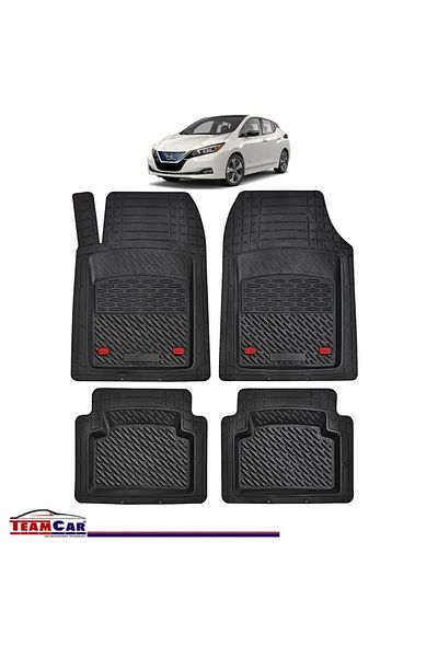 TEAMCAR ® Car Mats Tray Type Compatible Nissan Leaf ZE1 (2017–present) Black Durable Material