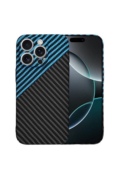 Techsuit Husă pentru iPhone 16 Pro - Techsuit Carbonite FiberShell - Blue Pulse