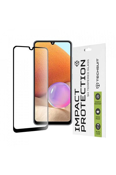 Techsuit Folie for Samsung Galaxy A32 4G / A33 5G - Techsuit 111D Full Cover / Full Glue Glass - Black