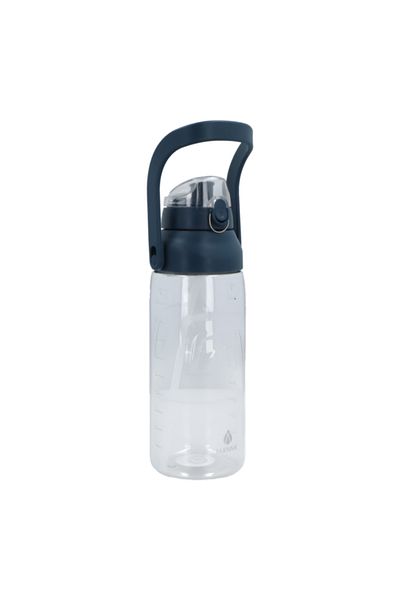 manna Chugger XL BPA-Free Water Bottle with Handle Clear and Dark Blue 2 Liter