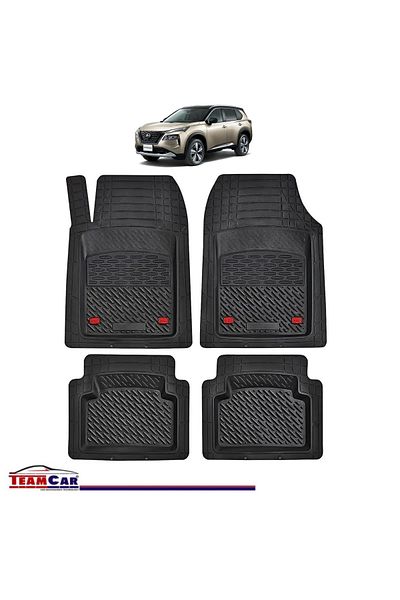 TEAMCAR ® Car Mats Tray Type Compatible Nissan X-Trail T33 (2022–present) Black Durable Material