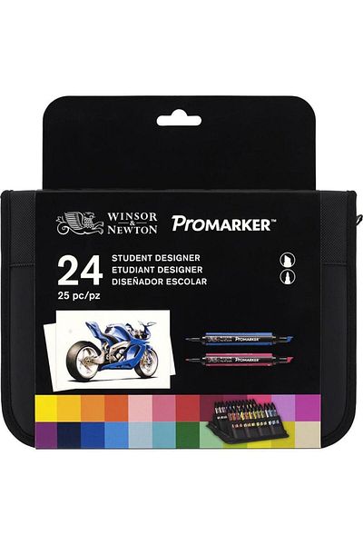 Winsor Newton ProMarker Student Designer - Wallet Set (24 Colors) Graphic