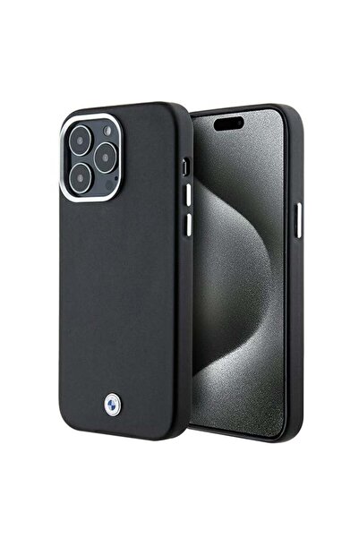 BMW Husă pentru iPhone 15 Pro Max - BMW Leather Signature Wrapted Metal MagSa...
