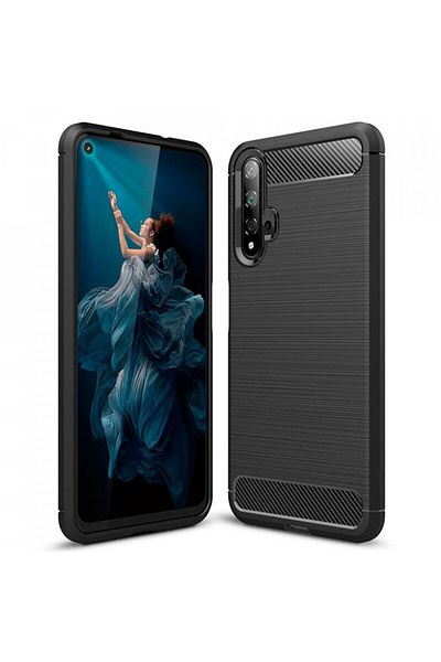 Techsuit Case for Huawei Nova 5T / Honor 20 - Techsuit Carbon Silicone - Black