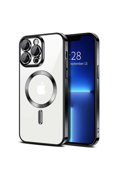 Techsuit Carcasă pentru iPhone 13 Pro - Techsuit Luxury Crystal MagSafe - Neagră