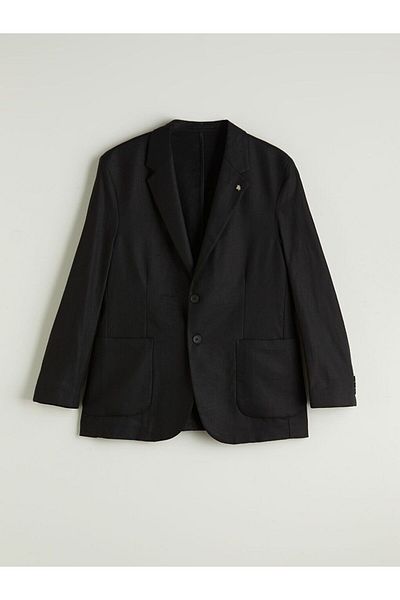 LC Waikiki Southblue Standard Fit Linen Look Men's Blazer Jacket