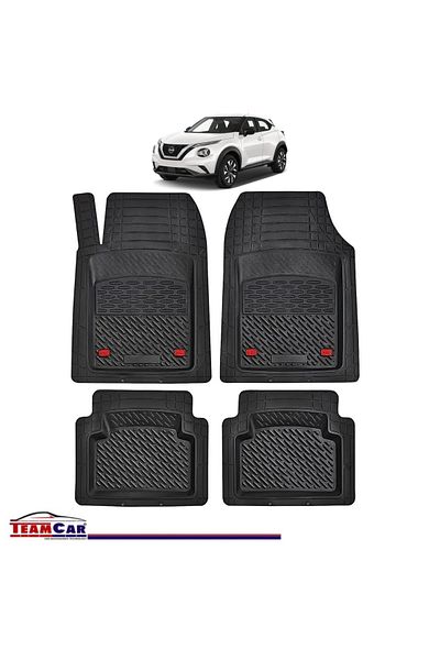 TEAMCAR ® Car Mats Tray Type Compatible Nissan Juke F16 (2019–present) Black Durable Material