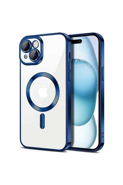 Techsuit Carcasă pentru iPhone 15 - Techsuit Luxury Crystal MagSafe - Albastru intens
