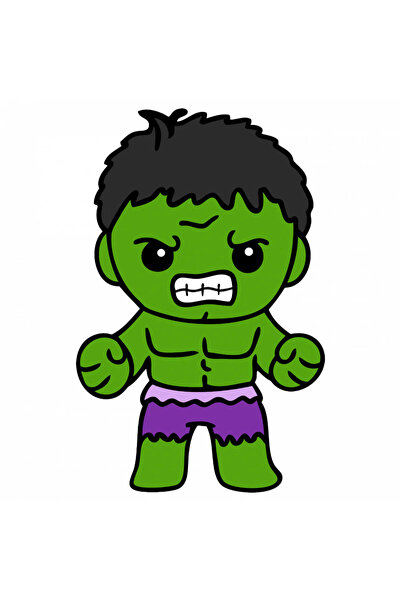 INOVATIX Set de 8 piese, autocolant Chibi Hulk, INOVATIX®. 6 cm
