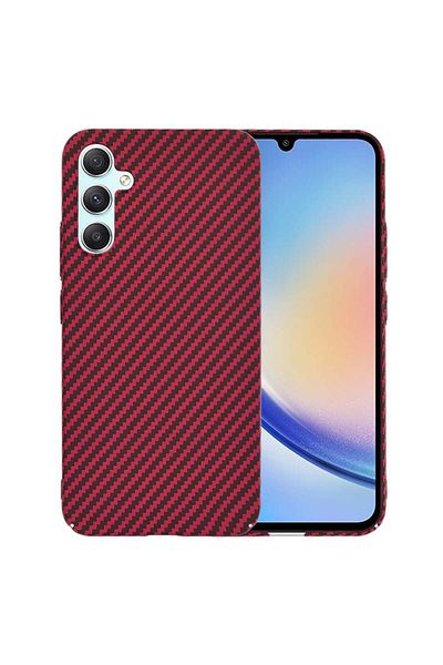 Techsuit Case for Samsung Galaxy A34 5G - Techsuit Carbonite FiberShell - Red