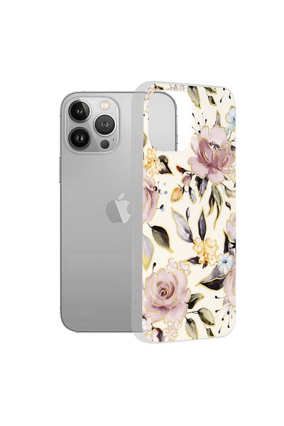 Techsuit Case for iPhone 13 Pro Max - Techsuit Marble Series - Chloe White