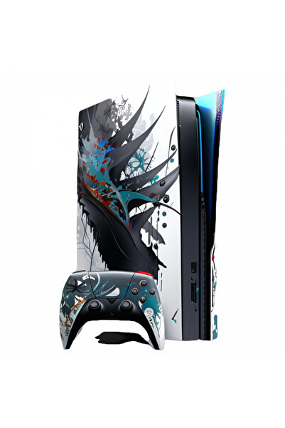 INOVATIX Set de 8 piese, autocolant consolă PlayStation 5 pictat abstract, INOVATIX®. 6 cm