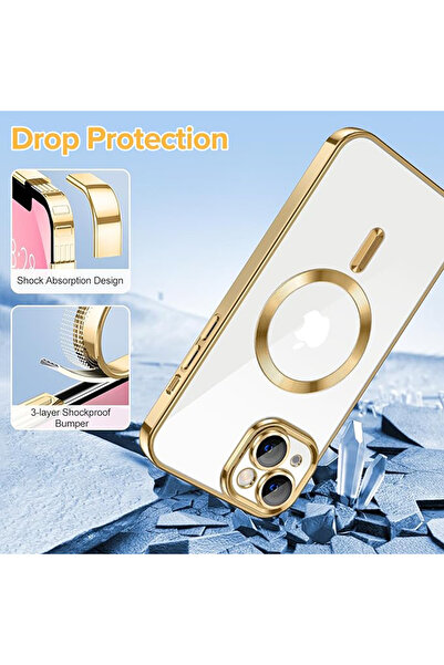 Techsuit Carcasă pentru iPhone 13 - Techsuit Luxury Crystal MagSafe - Auriu