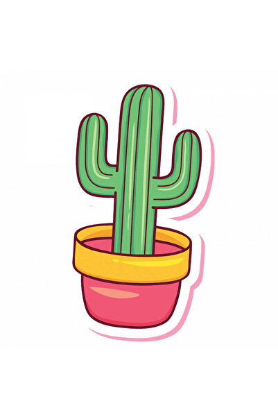 INOVATIX Set de 8 bucăți, autocolant cactus colorat, INOVATIX®. 6 cm