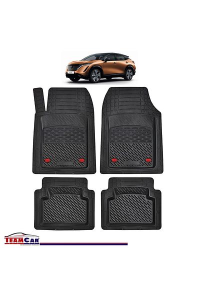 TEAMCAR ® Car Mats Tray Type Compatible with Nissan Ariya FE0 (2022–present) Black Durable Material