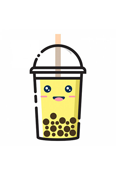 INOVATIX Set de 8 bucăți, autocolant Taiwan Boba Tea, INOVATIX®. 6 cm