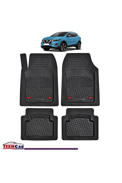 TEAMCAR ® Car Mats Tray Type Compatible Nissan Qashqai J11 (2013–2021) Black Durable Material