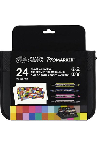 Winsor Newton ProMarker Mixed Marker Set (24 Colors) Graphic Art Marker