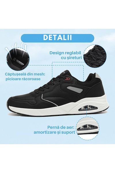 AX Boxing Pantofi sport Barbati, Piele ecologica Premium, Talpa inalta, Confortabili, AxBoxing