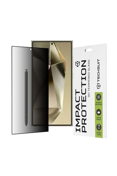 Techsuit Samsung Galaxy S24 Ultra Screen Protector - Techsuit 111D Privacy Full Glue - Black