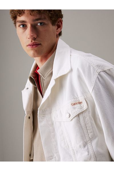 Calvin Klein Calvin Klein Men Denim Light White Relaxed Denim Jacket