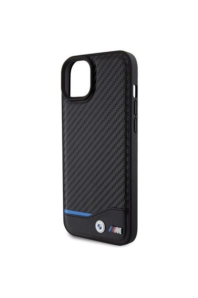 BMW Husă pentru iPhone 15 Plus - BMW Leather Carbon (BMHCP15M22NBCK) - Negru