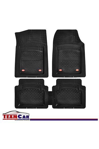 TEAMCAR ® Safir Universal Car Mats, Black, Tray Type, Depth 3 cm, Compatible Hatchback, Sedan, SUV
