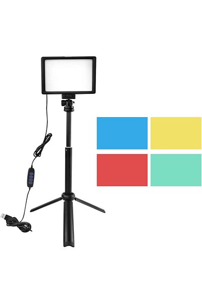 COOYA LED Video Light Kit,with Adjustable Tripod Stand, 5 Filter Panels,for Photography Lighting