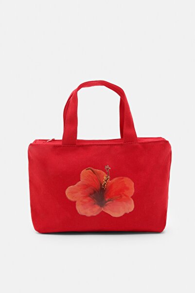 Pull & Bear Çiçekli mini tote çanta