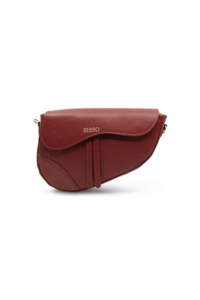 BESSO Iconica Dark Cherry genuine leather handbag