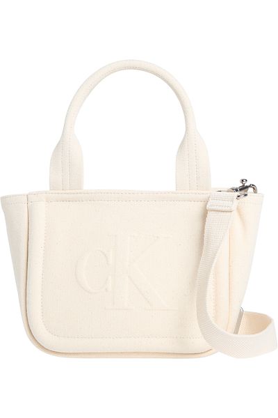 Calvin Klein Women Natural Canvas Summer Canvas Mini Tote Bag