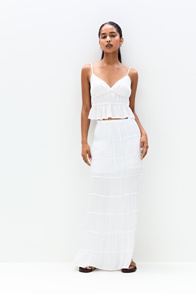 Pull & Bear Panelled midi skirt