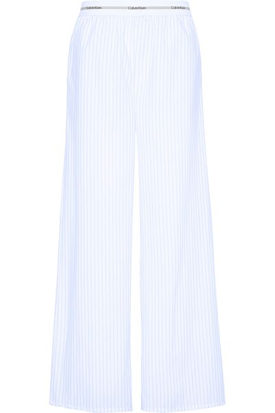 Calvin Klein Women Classic White Logo Wb Poplin Pants