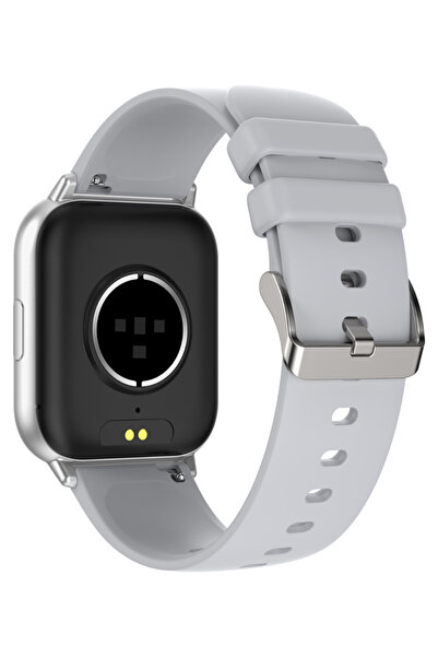 LOGIA Fit8 Akıllı Saat Alüminyum Kasa Spor Silikon Kordon Gümüş