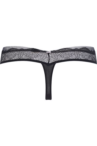 Calvin Klein Women Black Geo Lace Thong