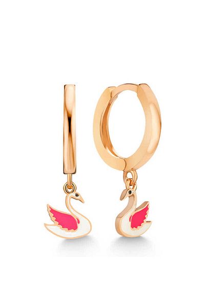 norsary Silver Rose Swan Dangle Earrings for Women