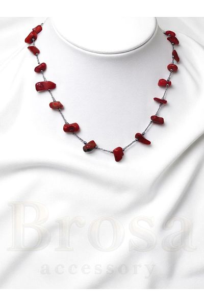 BROSA Red Natural Stone Handmade Necklace