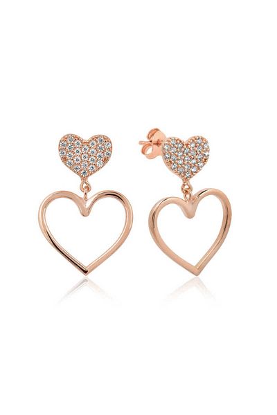 norsary Silver Heart Earrings