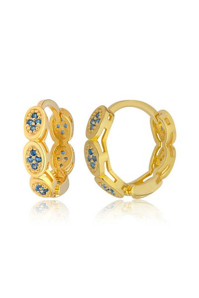norsary Silver Zircon Stone Hoop Women's Earrings