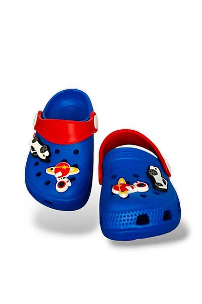 AkınalBella Papuci și sandale pentru băieți cu figurine de jucărie albastre Piscina, la malul mării, acasă, creșă, papuci și sandale de mare