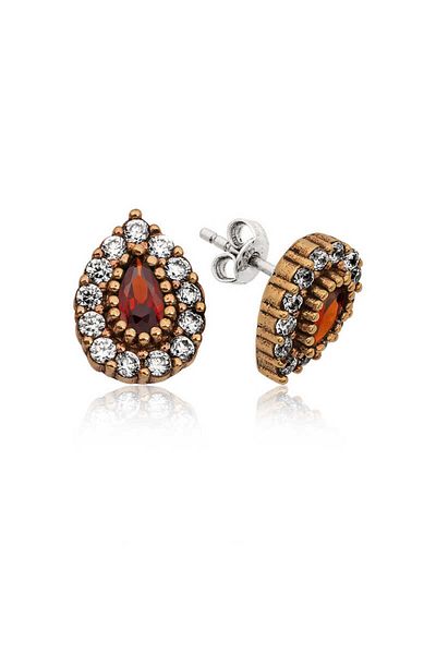 norsary Silver Authentic Drop Studded Earrings